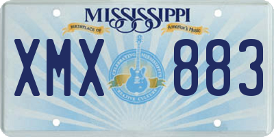 MS license plate XMX883