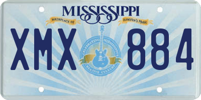 MS license plate XMX884