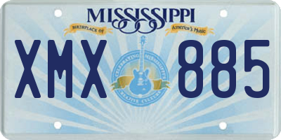 MS license plate XMX885