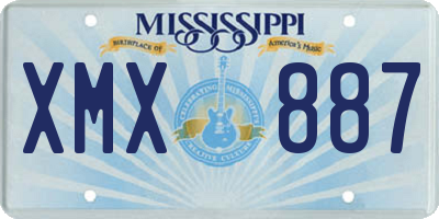 MS license plate XMX887