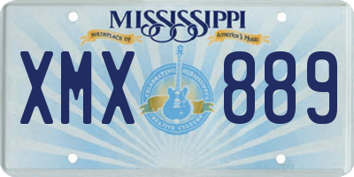 MS license plate XMX889