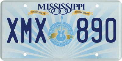 MS license plate XMX890