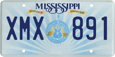 MS license plate XMX891