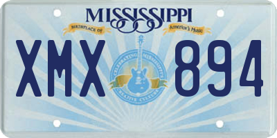 MS license plate XMX894