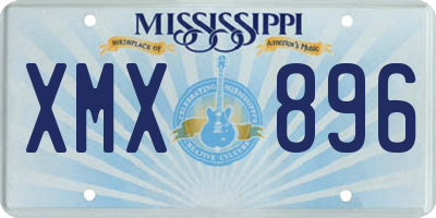 MS license plate XMX896