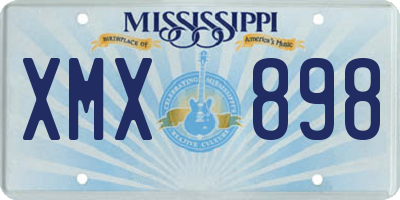 MS license plate XMX898