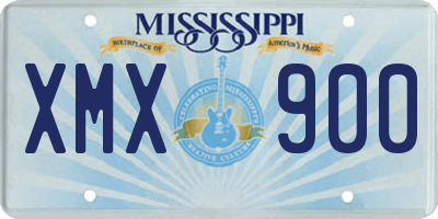 MS license plate XMX900
