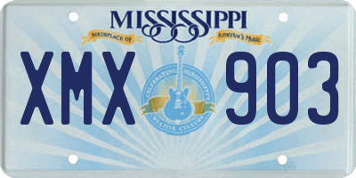 MS license plate XMX903