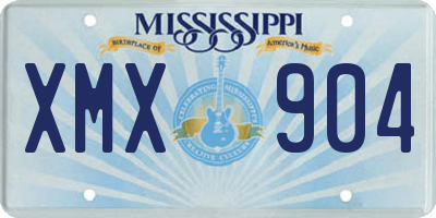 MS license plate XMX904