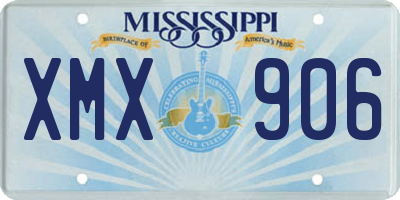 MS license plate XMX906