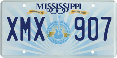 MS license plate XMX907