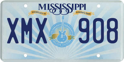 MS license plate XMX908