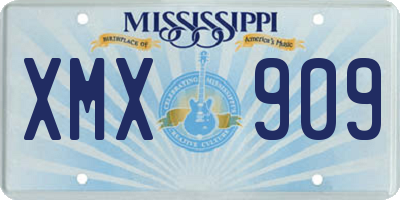 MS license plate XMX909