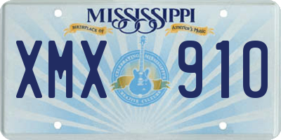 MS license plate XMX910
