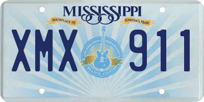 MS license plate XMX911