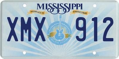 MS license plate XMX912