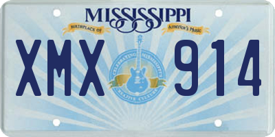 MS license plate XMX914