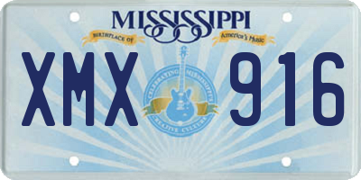 MS license plate XMX916