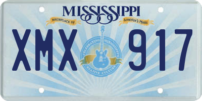 MS license plate XMX917
