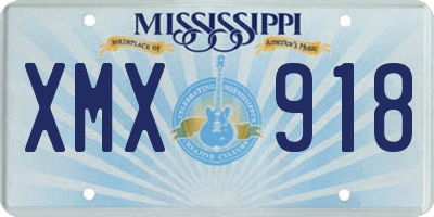 MS license plate XMX918
