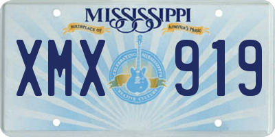 MS license plate XMX919