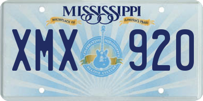 MS license plate XMX920