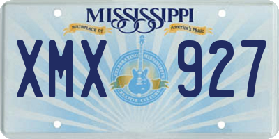 MS license plate XMX927