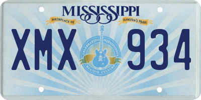 MS license plate XMX934