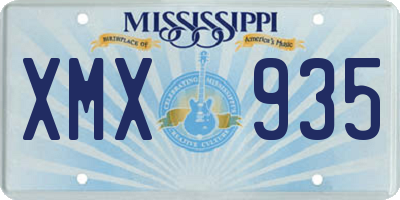 MS license plate XMX935