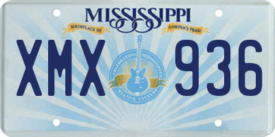 MS license plate XMX936