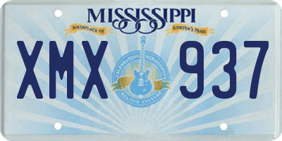 MS license plate XMX937
