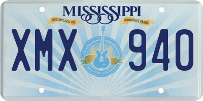 MS license plate XMX940