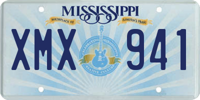 MS license plate XMX941