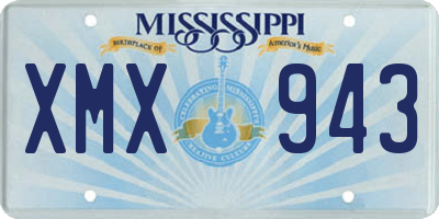 MS license plate XMX943