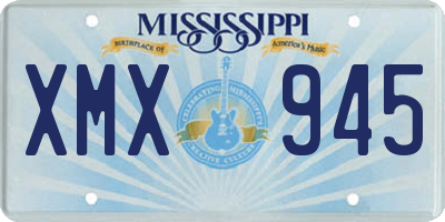 MS license plate XMX945