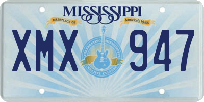 MS license plate XMX947