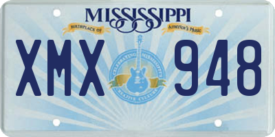 MS license plate XMX948