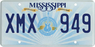 MS license plate XMX949