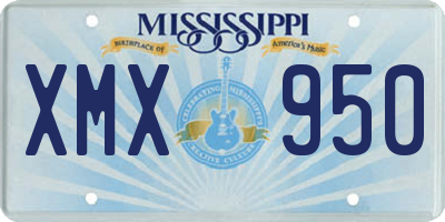 MS license plate XMX950