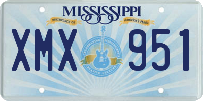 MS license plate XMX951