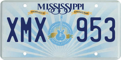 MS license plate XMX953