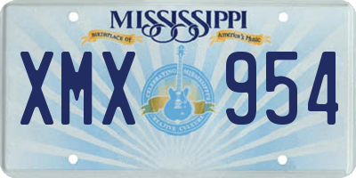 MS license plate XMX954