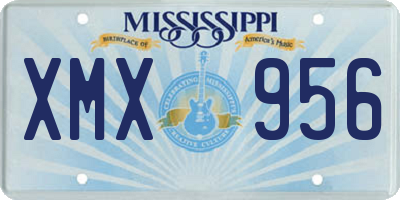 MS license plate XMX956