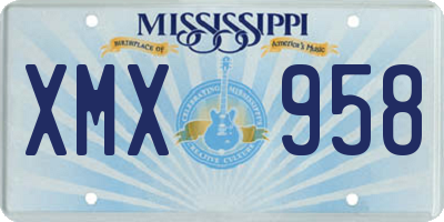 MS license plate XMX958