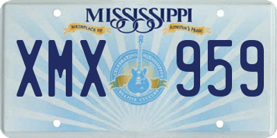 MS license plate XMX959