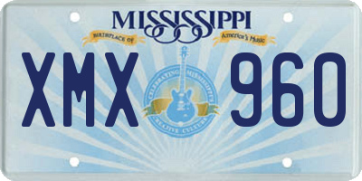 MS license plate XMX960
