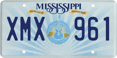 MS license plate XMX961