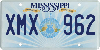 MS license plate XMX962