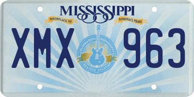 MS license plate XMX963