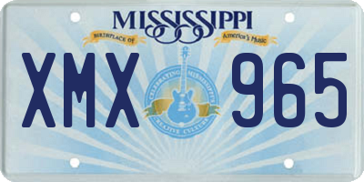 MS license plate XMX965